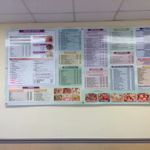 Menu posted inside