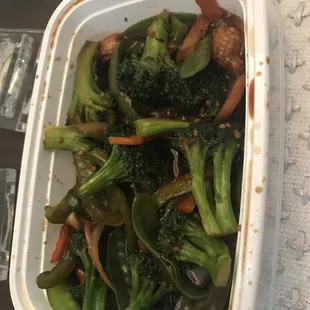 Mostly vegetables. This is all the vegetables. Hardly any meat. Bland and not flavorful at all!