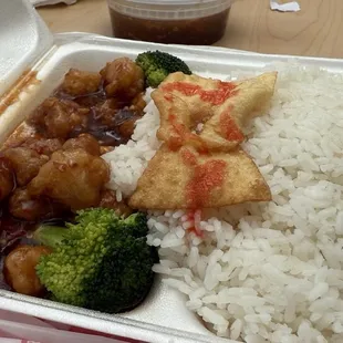 16. General Tao's Chicken Lunch Special with a VERY SMALL PORTION of chicken