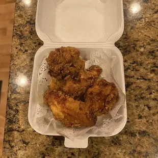 chicken in a styrofoam container