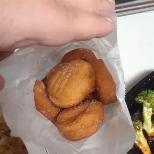 Surprise peek a boo! Chinese donuts!