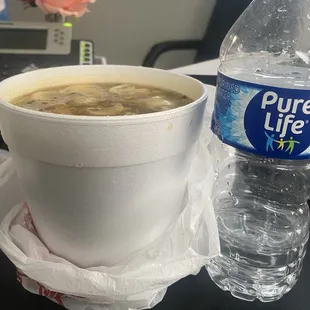 Soup compared to a water bottle, it's huge!