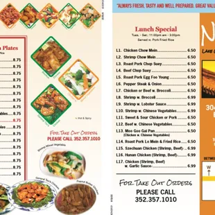 menu and prices