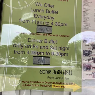 Restaurant open times