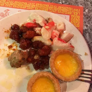 a plate of chinese food