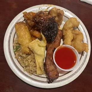 a plate of food on a table