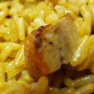 Big chunks of pork in the diner combination fried rice