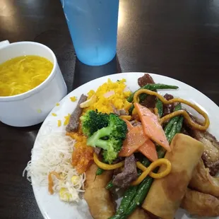 Egg drop soup and lunch buffet