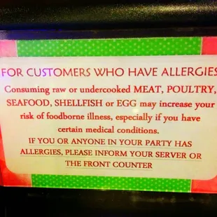 But only if you have allergies....