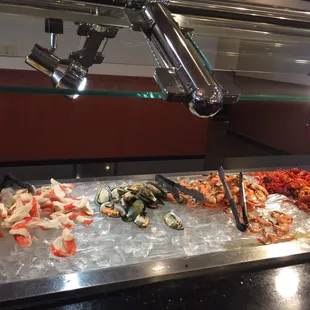 a variety of seafood on ice