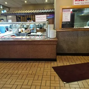 the counter and the food