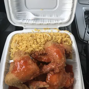Mumbo sauce over fried wings