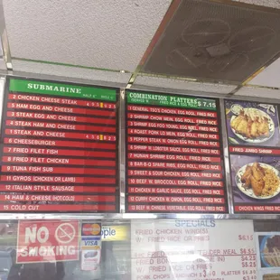 Close up of menu
