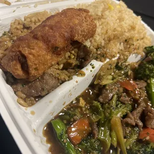 Beef broccoli combo