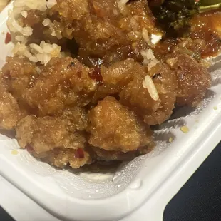 Mushy gen tso chicken
