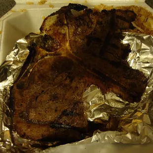 Another picture of my Take Out Order of T-Bone Steak from New China Chef May 11th 2012