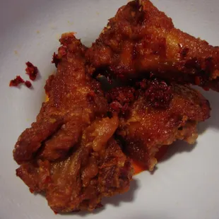 Some of the Spicy Fried Chicken Wings from New China Chef Take Out May 11th 2012.