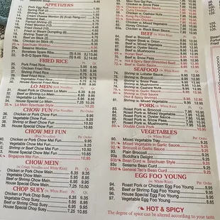 Updated menu June 2021