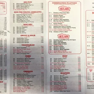 the menu