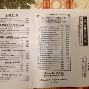 New updated menu prices!!!