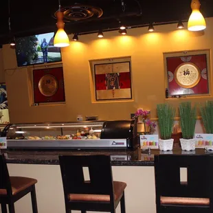 interior, sushi and sashimi