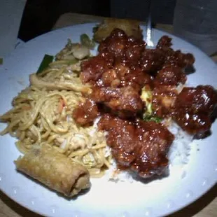 a plate of food on a table