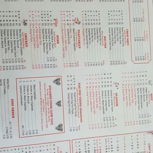 Menu pictures