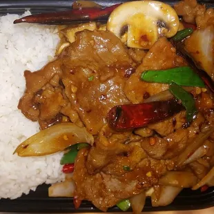 Mongolian Beef with Steamed Rice