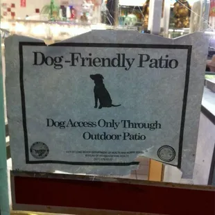 This sign is in the window front