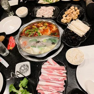 a variety of food on a table
