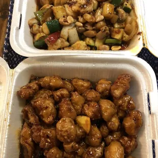 Orange Chicken, and Kung Pao Shrimp (extra spicy)