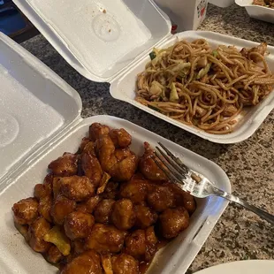 Orange Chicken &amp; Chicken Lo Mein