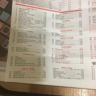 Menu 6/25/19