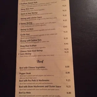 menu