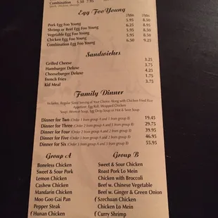 menu