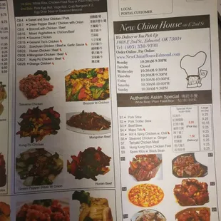 chicken wings and fried chicken, menu