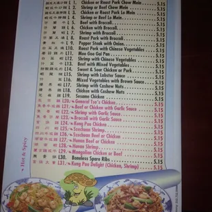 menu