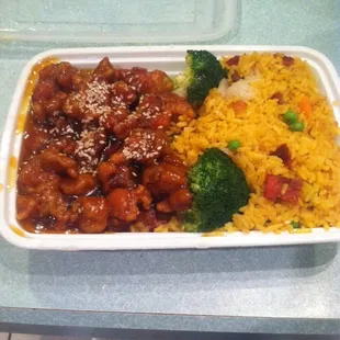 Sesame chicken. Very good!