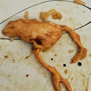Is this a whole baby chicken? A frog? Either way, not eating it.