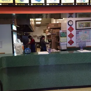 the counter and menus