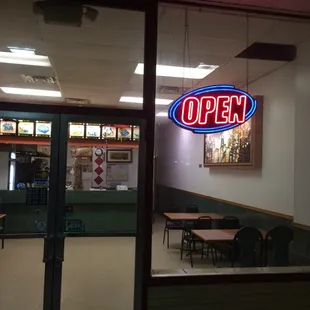 open sign in window