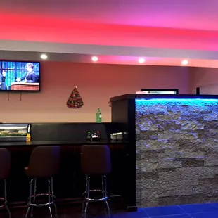 the interior of a japanese restaurant