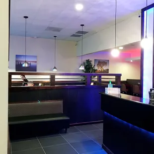 interior, sushi and sashimi