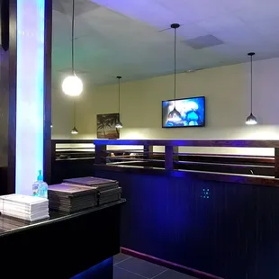 interior, sushi and sashimi