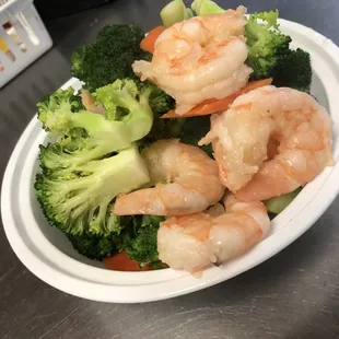 steamed shrimp broccoli