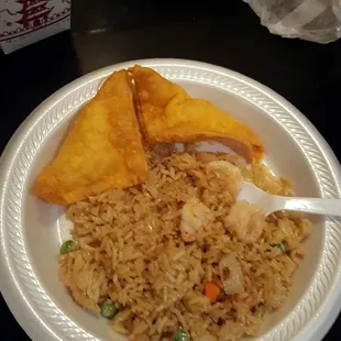 Hot and fresh! My cream cheese wonton were freshly made and my rice is as well!!