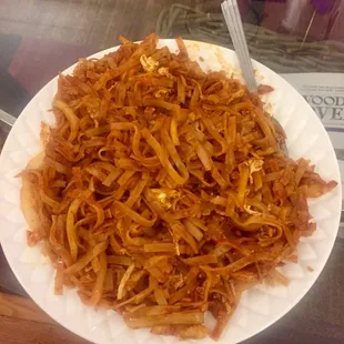 Biggest portion of chicken pad thai ever! Enough for 3 meals!
