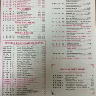 menu