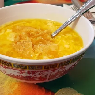 Egg drop soup was really good.