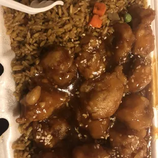 Sesame chicken lunch